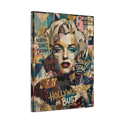 Hollywood Star Portrait Matte Canvas Wall Art, Stretched 1.25"