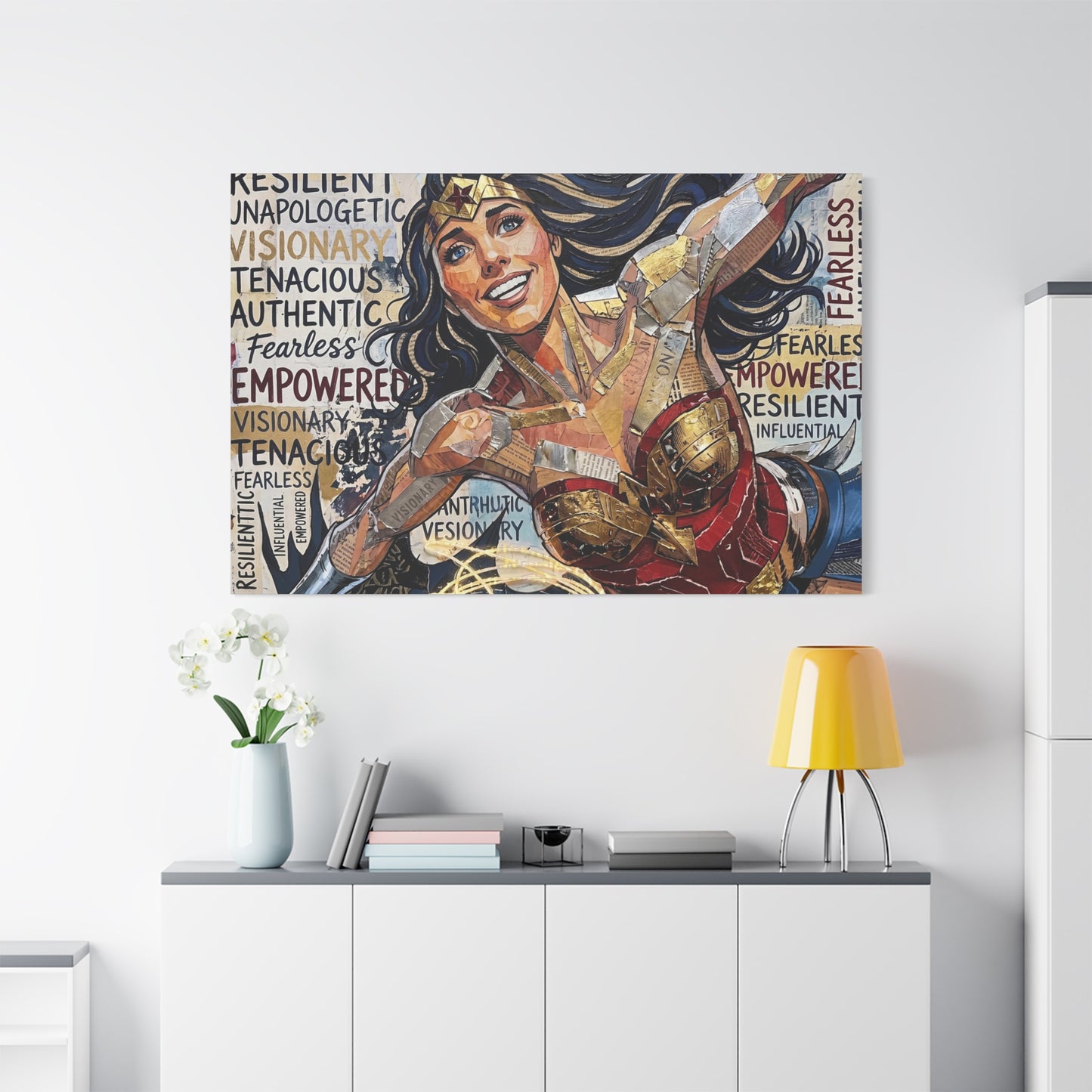 Super Woman Abstract Canvas Wall Art — Matte Stretched 1.25"