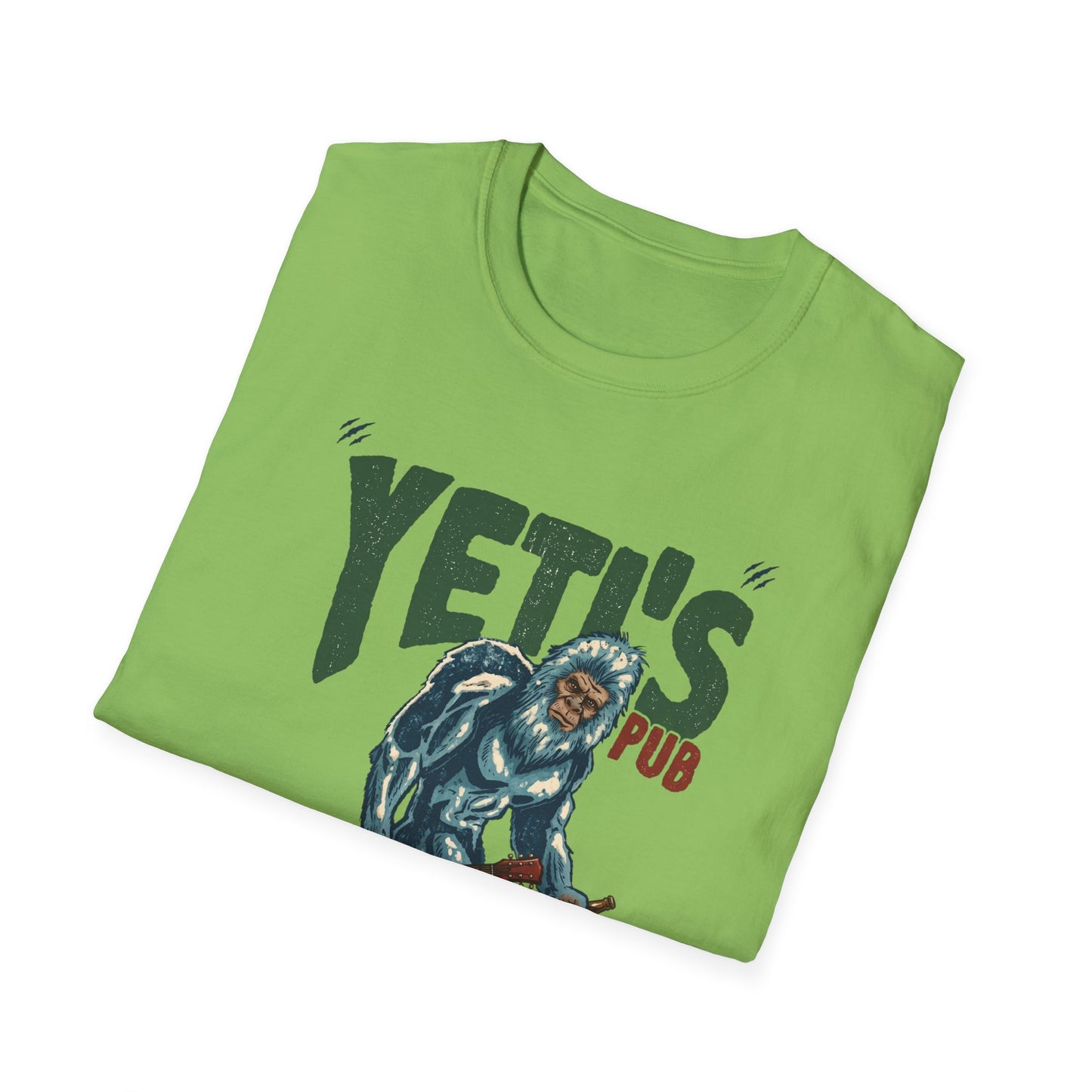 Yeti's Pub Graphic T-Shirt — Vintage Rock Band Snowman Design