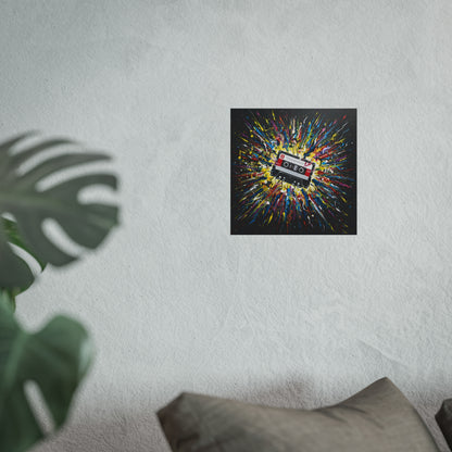 Cassette Explosion Fine Art Print — Retro Music Wall Art