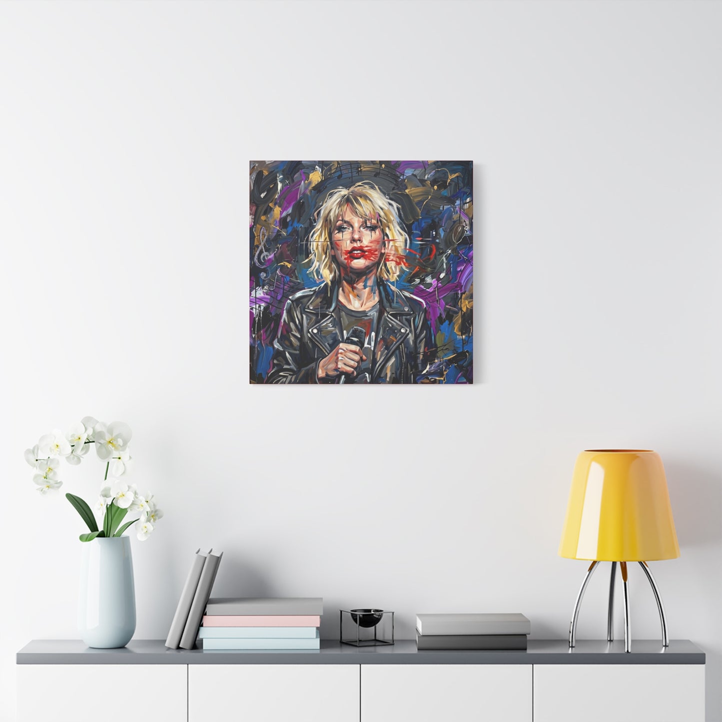 SMEARED THE LIPS Swift Portrait Canvas Art — Matte Stretched Canvas Print
