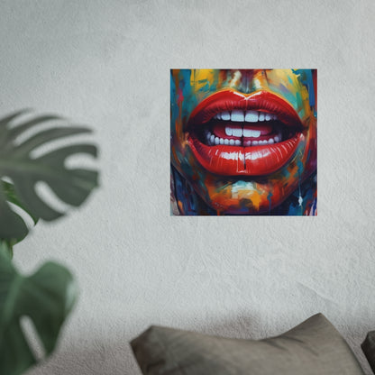 Colorful Pop Art Lip Poster Fine Art Print