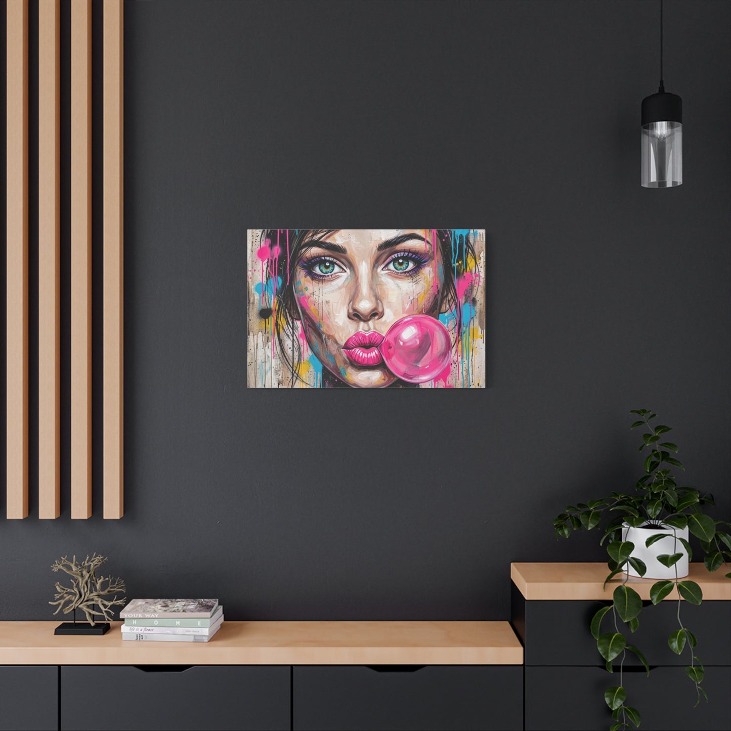Abstract Bubble Girl Canvas Print — Matte Stretched Wall Art