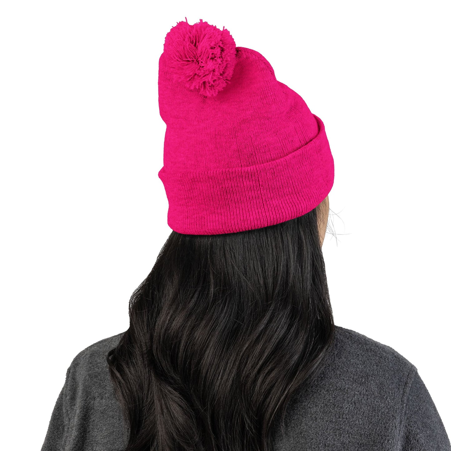 Embroidered Pom-Pom Beanie — "Spitters Are Quitters!" Cozy Winter Hat
