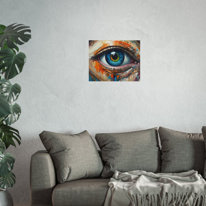 Vibrant Blue Eye Surreal Wall Art Print