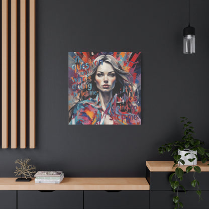 Matte Canvas Wall Art – "The Question Isn't Who's Going to Let Me; It's Who's Going to Stop Me" Inspirational Portrait