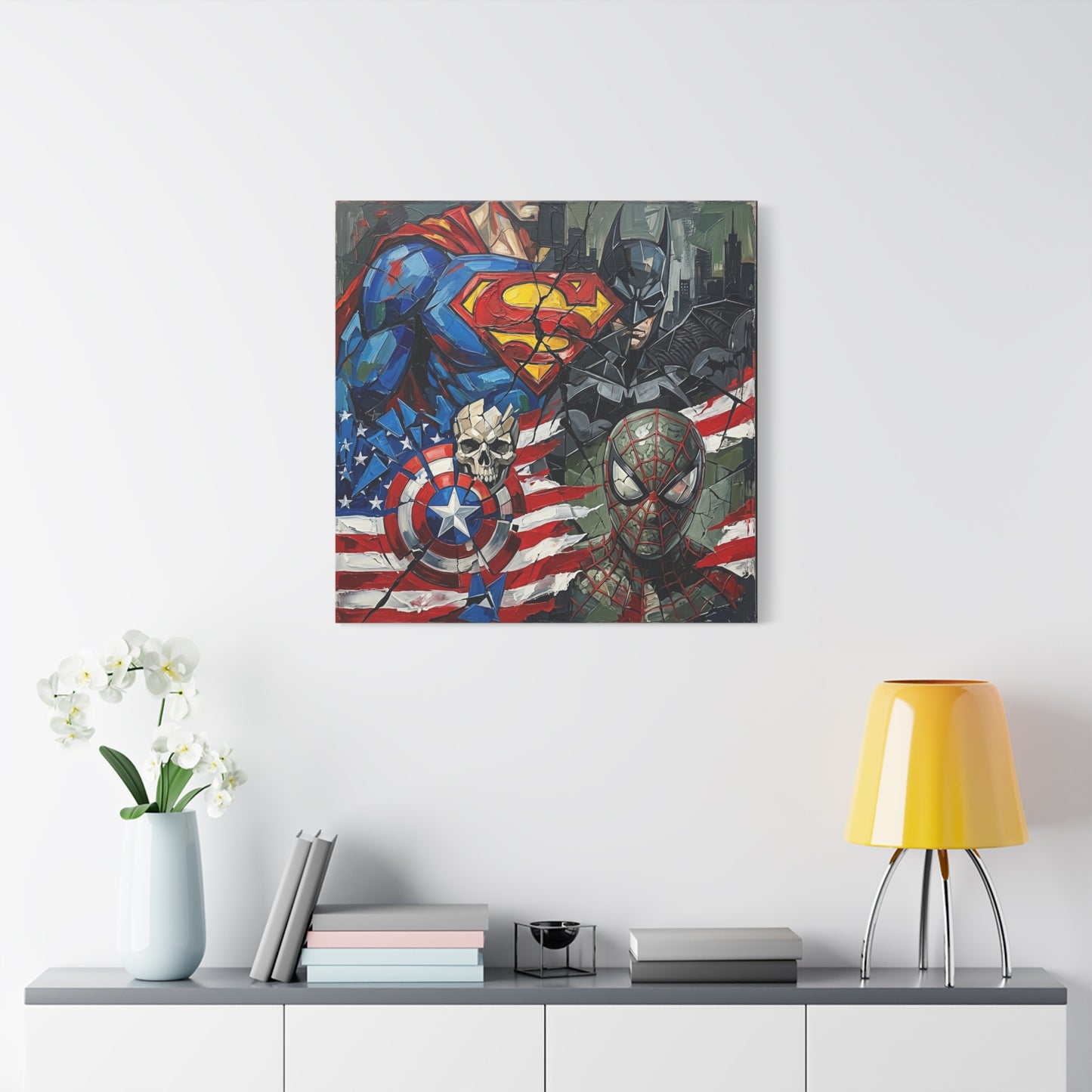 Superhero Abstract Canvas Wall Art Print