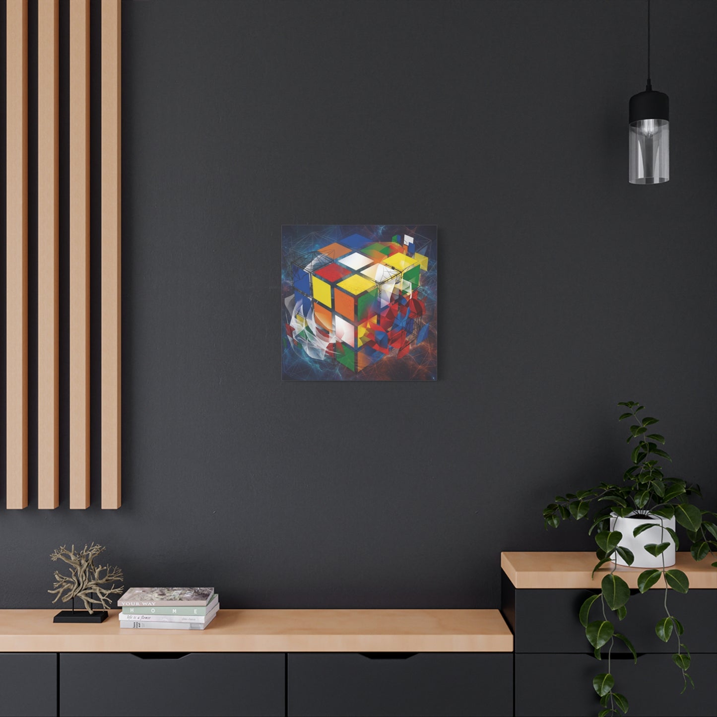 Magic Cube Abstract Canvas Wall Art Print — Matte Stretched Canvas
