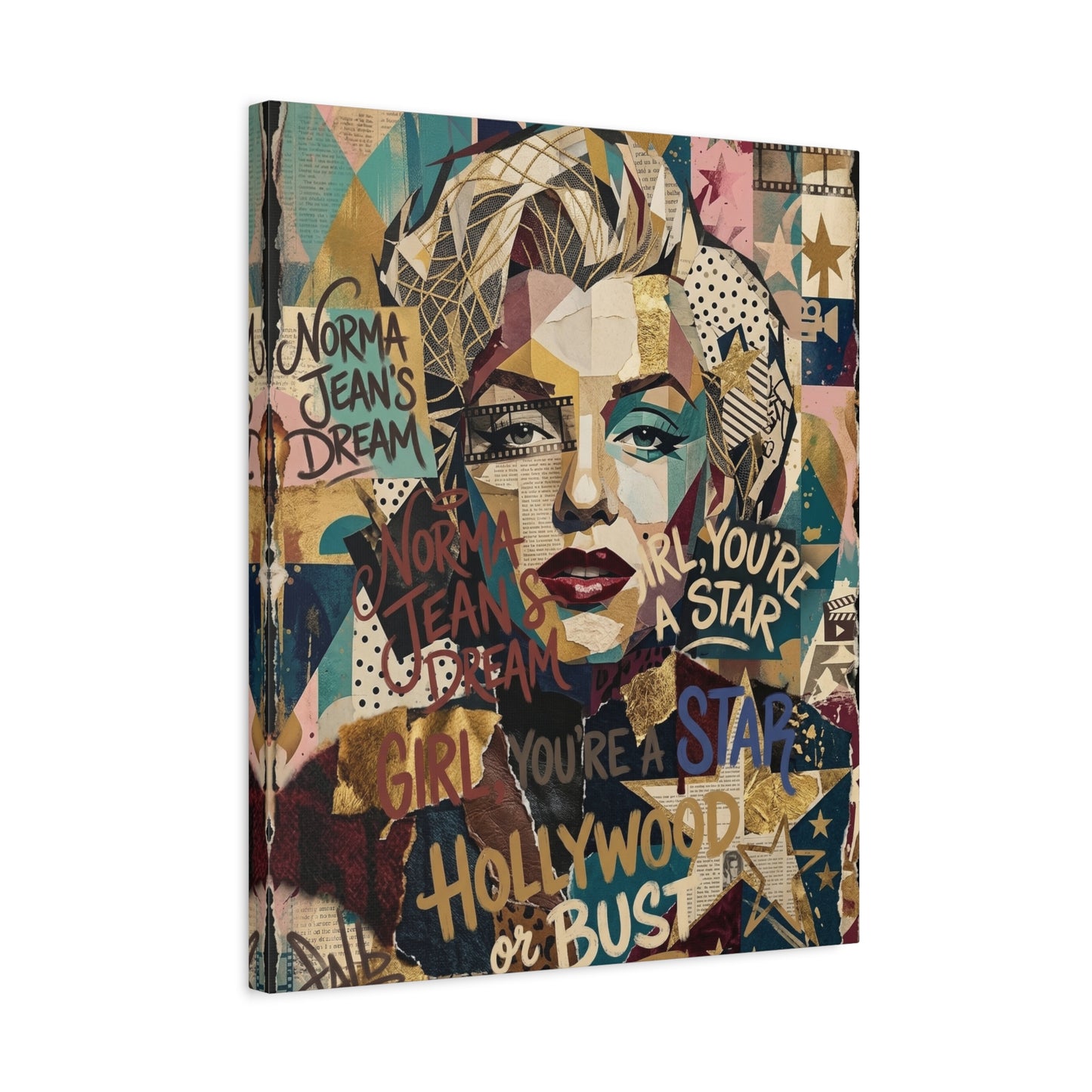 Hollywood Star Portrait Matte Canvas Wall Art, Stretched 1.25"