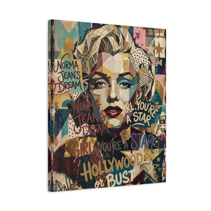Hollywood Star Portrait Matte Canvas Wall Art, Stretched 1.25"