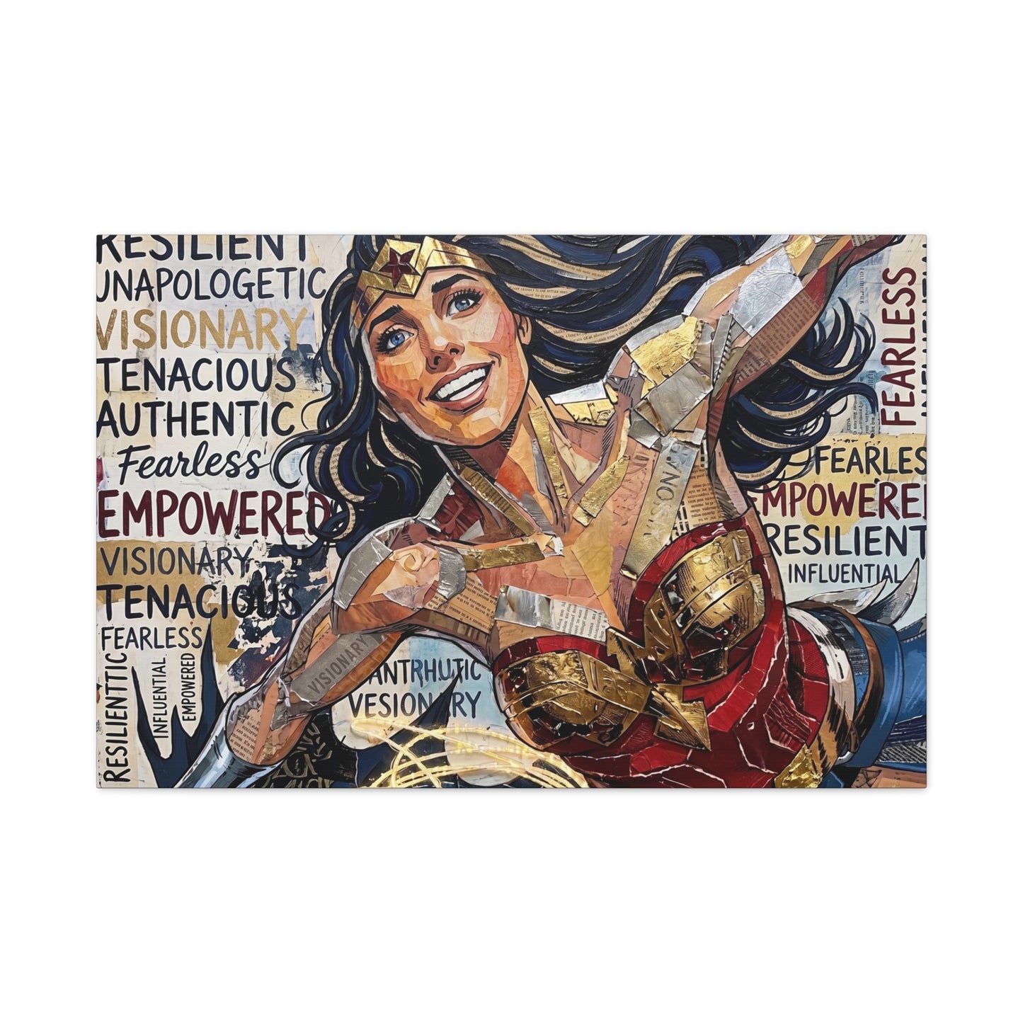 Super Woman Abstract Canvas Wall Art — Matte Stretched 1.25"