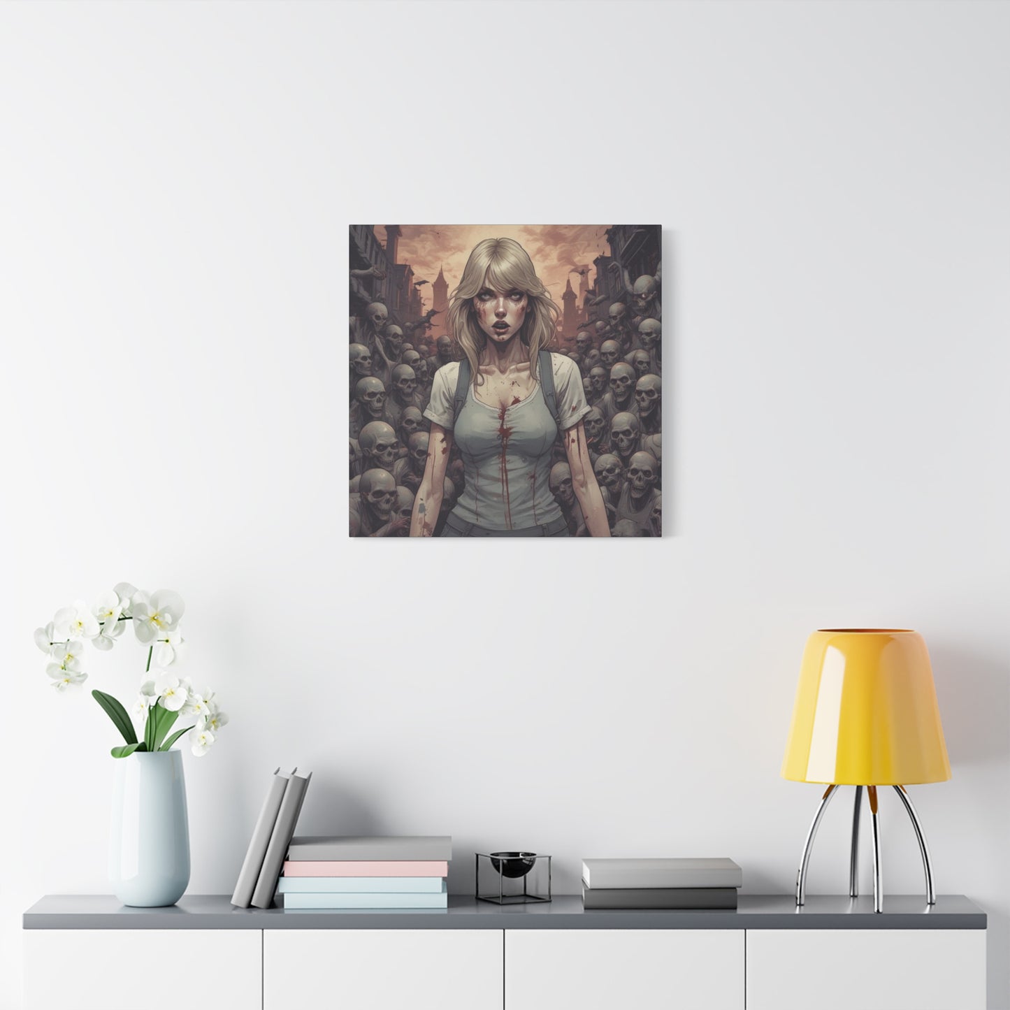 Zombie Swift Matte Canvas Wall Art — Gory Gothic Horror Illustration