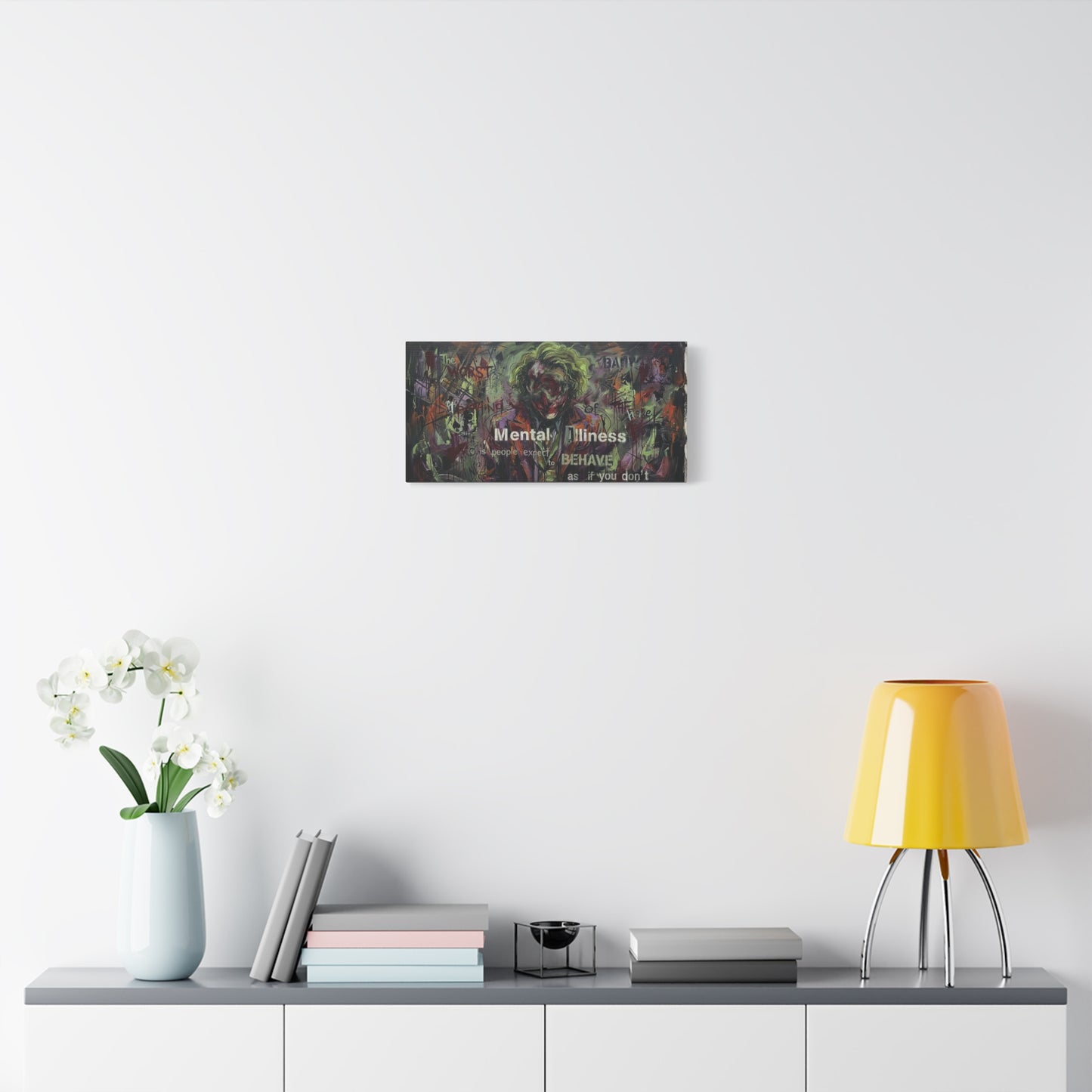 Joker Mental Health Abstract Canvas Wall Art — Matte Stretched 1.25"