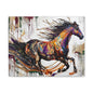 Colorful Galloping Horse Canvas Print — Vibrant Abstract Equestrian Wall Art