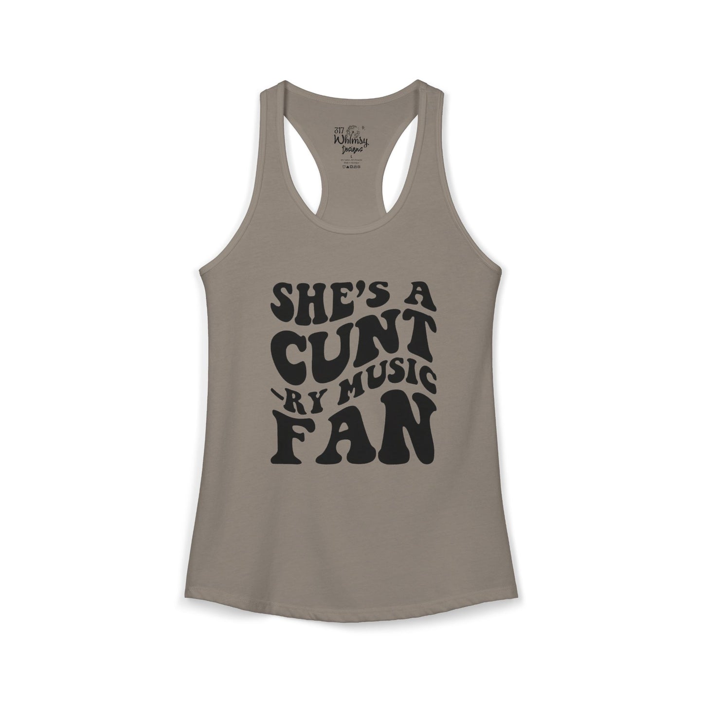 Women's Ideal "She's A CUNT-RY Music Fan" Racerback Tank
