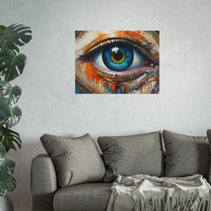 Vibrant Blue Eye Surreal Wall Art Print