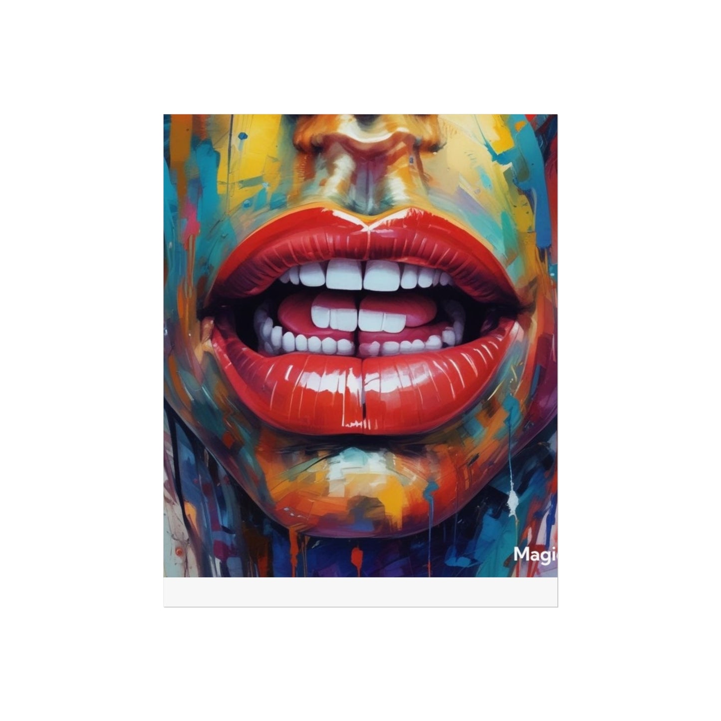 Colorful Pop Art Lip Poster Fine Art Print