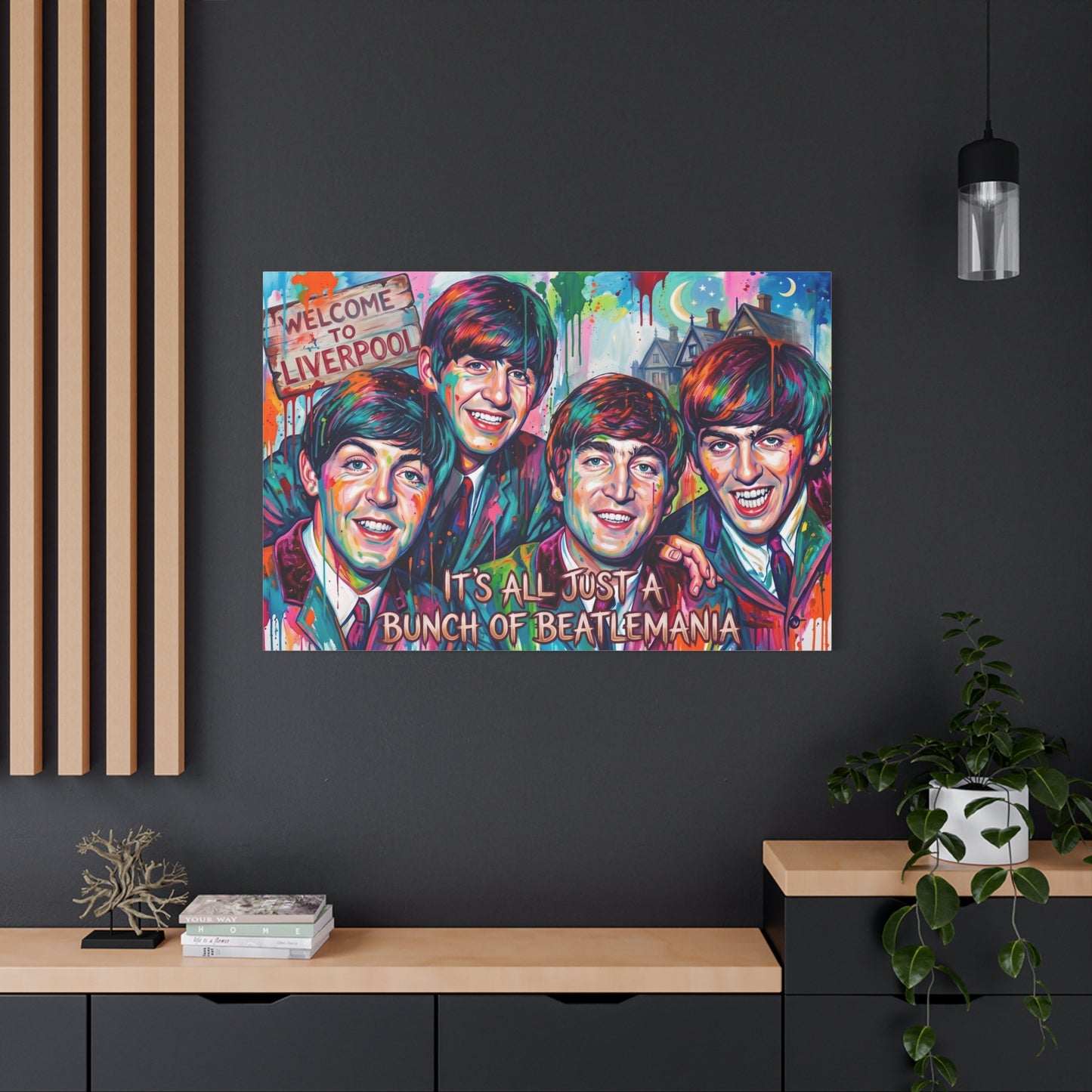 Pop Art Canvas Print - "It's All Just a Bunch of Beatlemania" Matte Stretched Wall Art