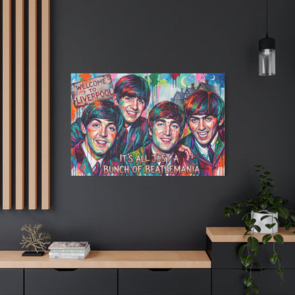 Pop Art Canvas Print - "It's All Just a Bunch of Beatlemania" Matte Stretched Wall Art