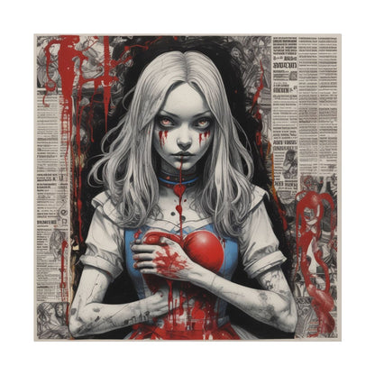 Dark Gothic Alice Fine Art Poster — Bleeding Heart Surreal Wall Art