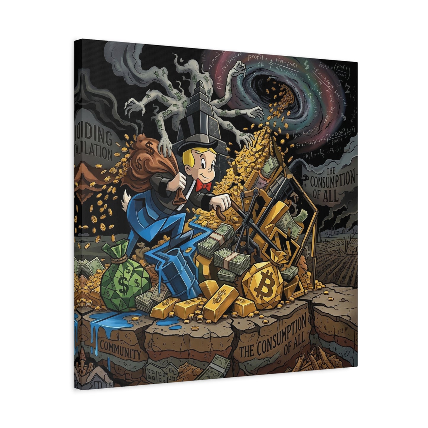 Greed Canvas Wall Art Print