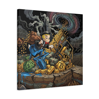 Greed Canvas Wall Art Print