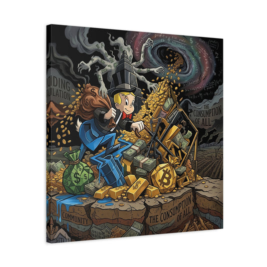 Greed Canvas Wall Art Print