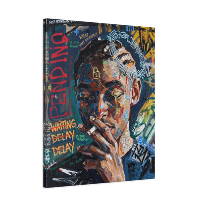 Urban Portrait Matte Canvas Print — 'Waiting Delay' Contemporary Street Art