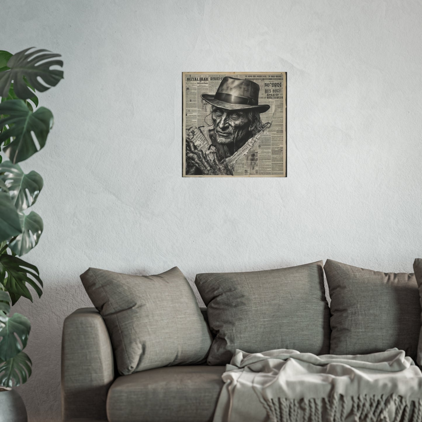 Freddy Krueger Vintage Newspaper Portrait Poster Print