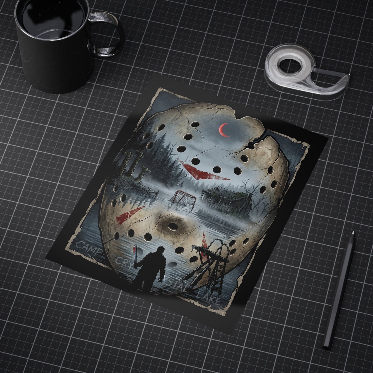Horror Camp Camp Crystal Lake Jason Mask Art Print