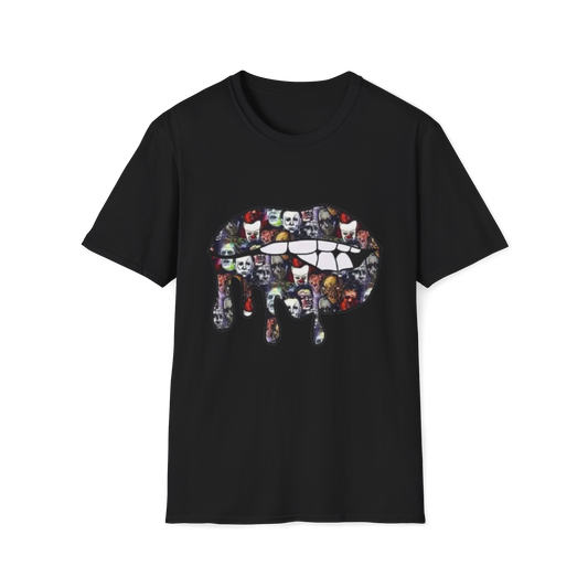 Horror Collage Dripping Lips T-Shirt.