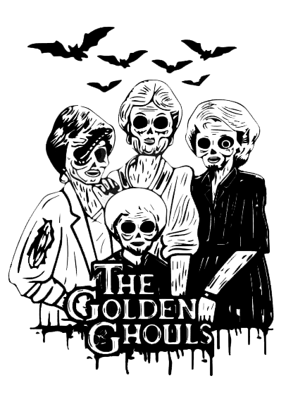 Golden Ghouls Tee — Metallic Halloween Ghosts Graphic T-Shirt