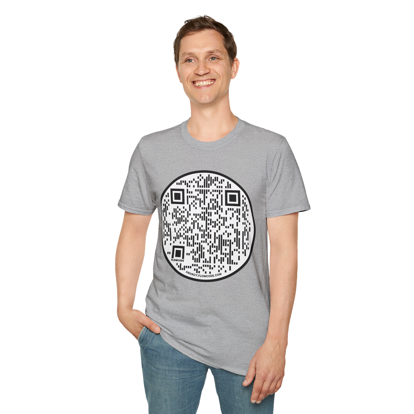 QR Code Circle T‑Shirt — Scannable Tech Graphic Tee