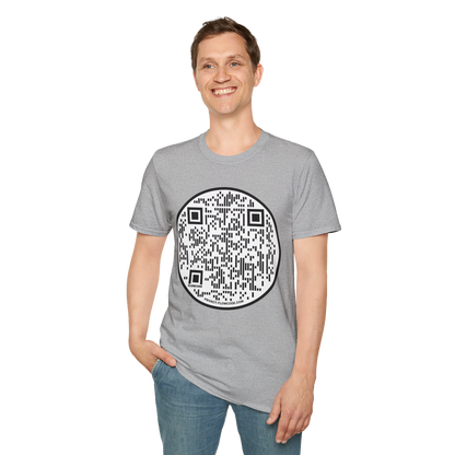 QR Code Circle T‑Shirt — Scannable Tech Graphic Tee