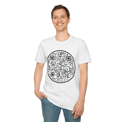 QR Code Circle T‑Shirt — Scannable Tech Graphic Tee