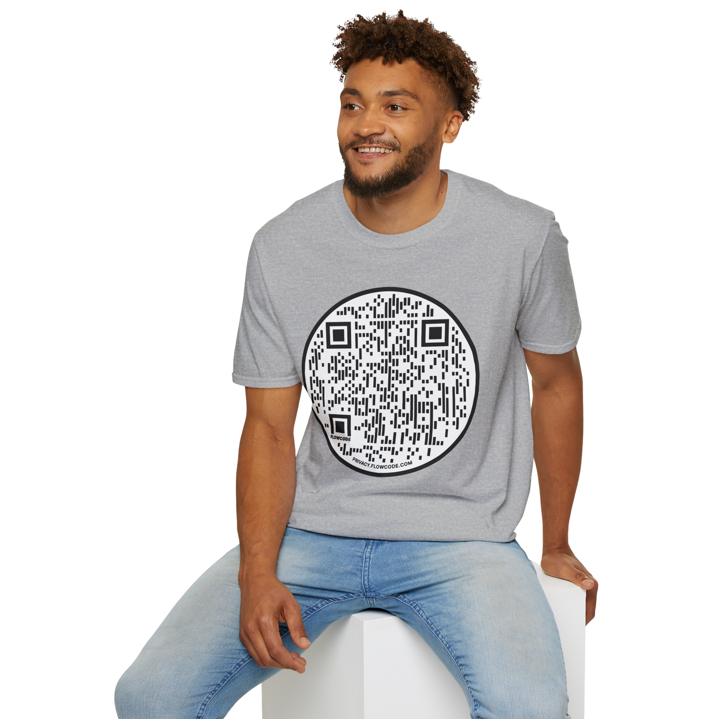 QR Code Circle T‑Shirt — Scannable Tech Graphic Tee