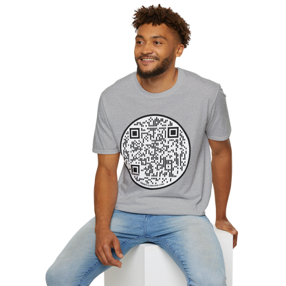 QR Code Circle T‑Shirt — Scannable Tech Graphic Tee