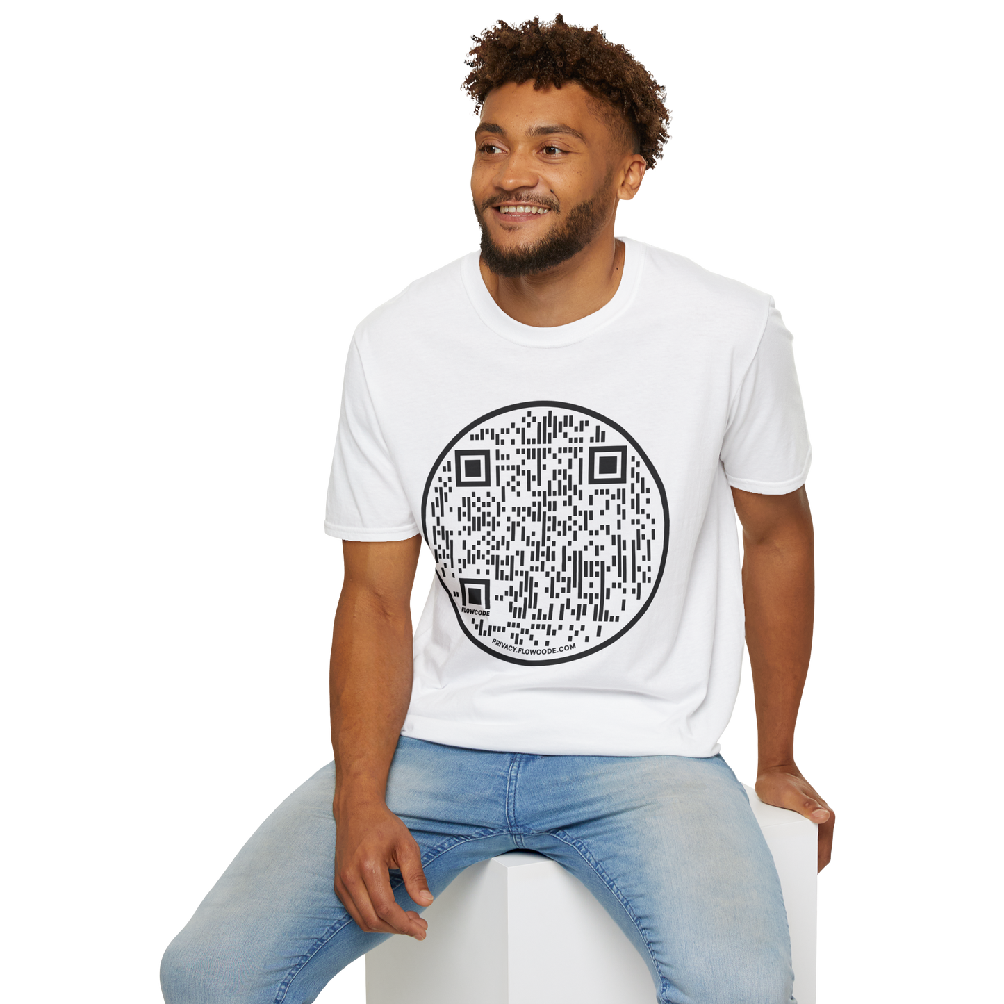 QR Code Circle T‑Shirt — Scannable Tech Graphic Tee