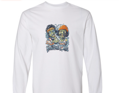 Zombie Crew Long Sleeve Tee — Retro Horror 'Undead' Graphic Shirt